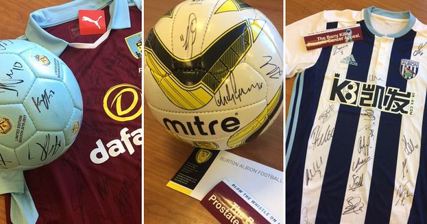 Signed football shits and ball raffle prizes